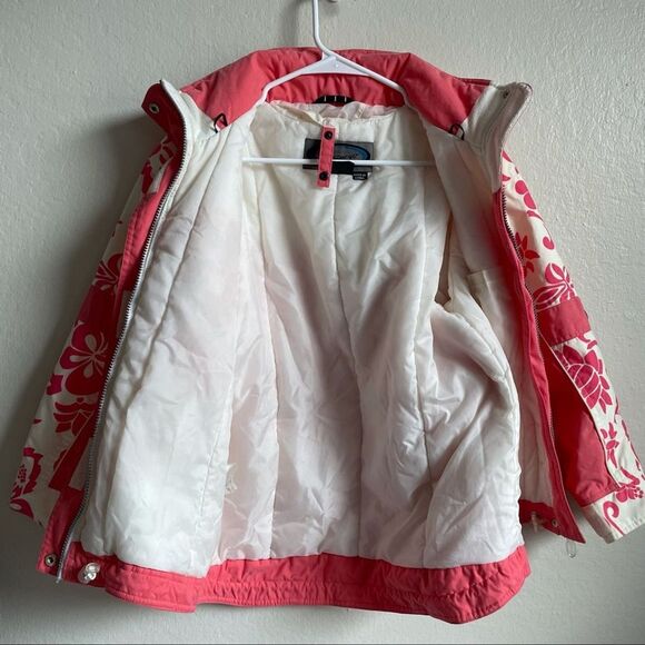 Obermeyer Delaney Luke Ski Jacket Floral Insulated Pink Youth Girls M - Picture 4 of 8